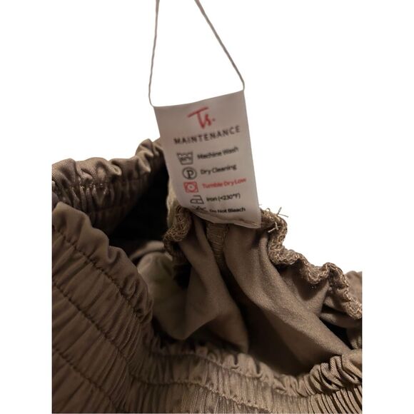 Tarse Slip On Tan Activewear Leisure Tie Pants Women’s Size M Designer Johnny NW - Picture 12 of 12